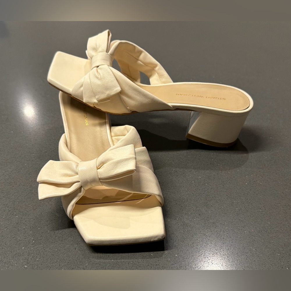 STUART WEITZMAN Sofia 45MM Bow Leather Sandals Size 6.5 - Picture 13 of 13